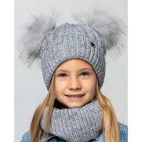Детская вязаная шапка D607465-46-50 Алиса комплект