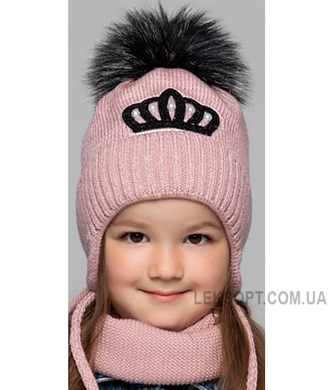Детская вязаная шапка D642315-44-48 Принцесса